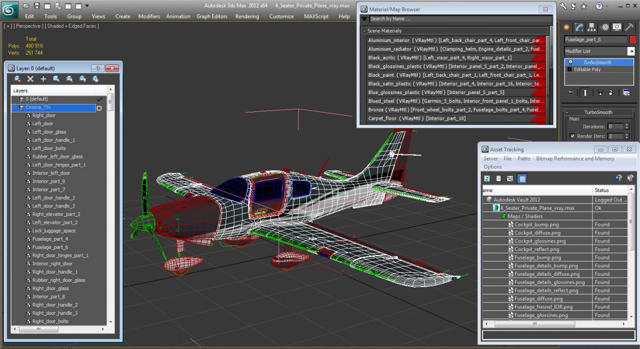 4 Seater Private Plane 3D