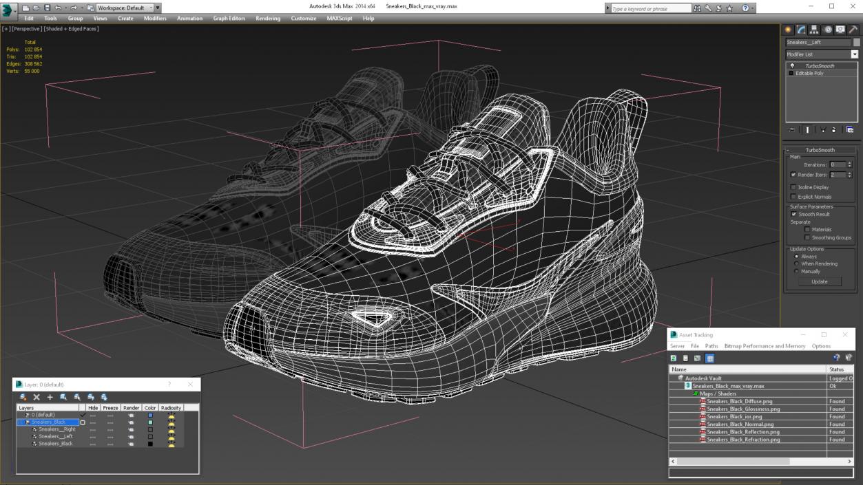 Sneakers Black 3D model