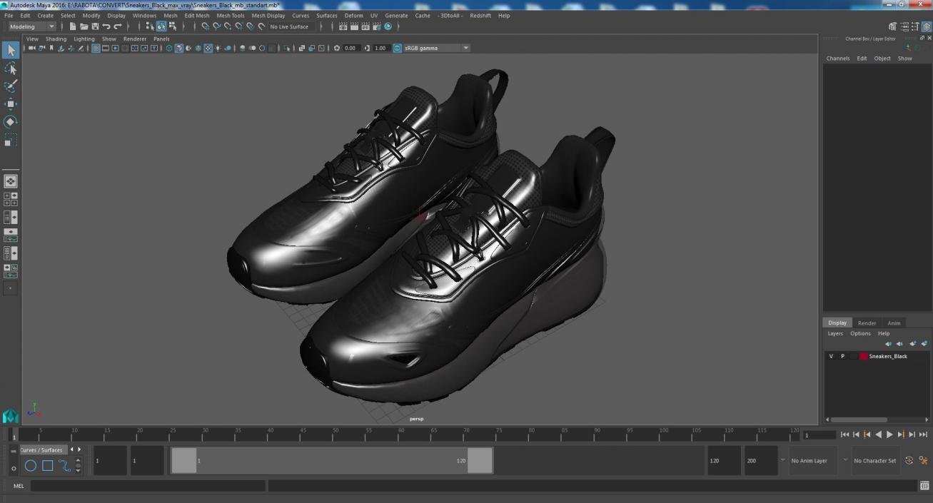 Sneakers Black 3D model