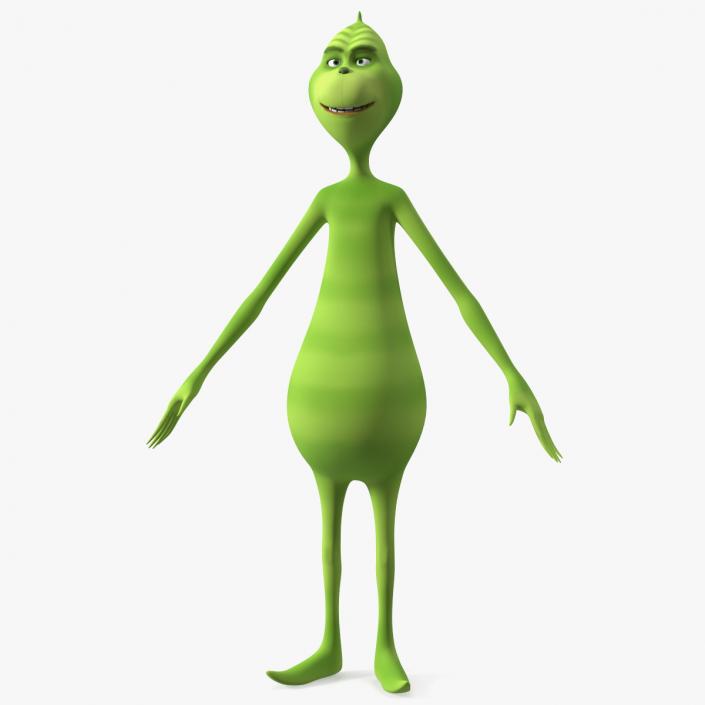 3D Cartoon Grinch Character T-Pose