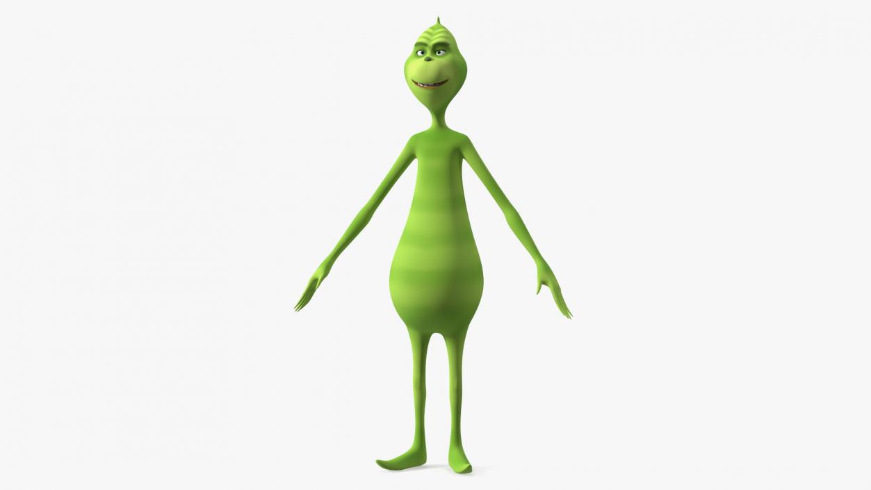 3D Cartoon Grinch Character T-Pose