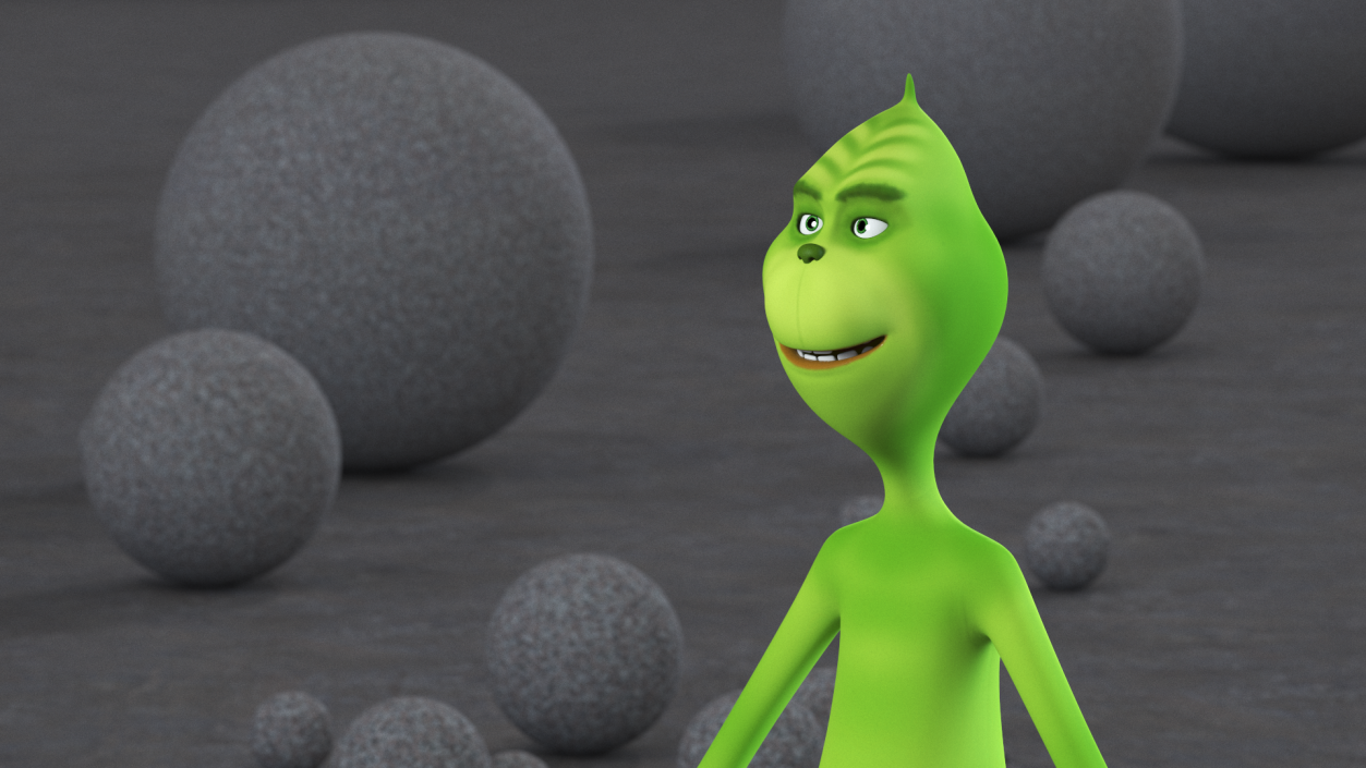 3D Cartoon Grinch Character T-Pose