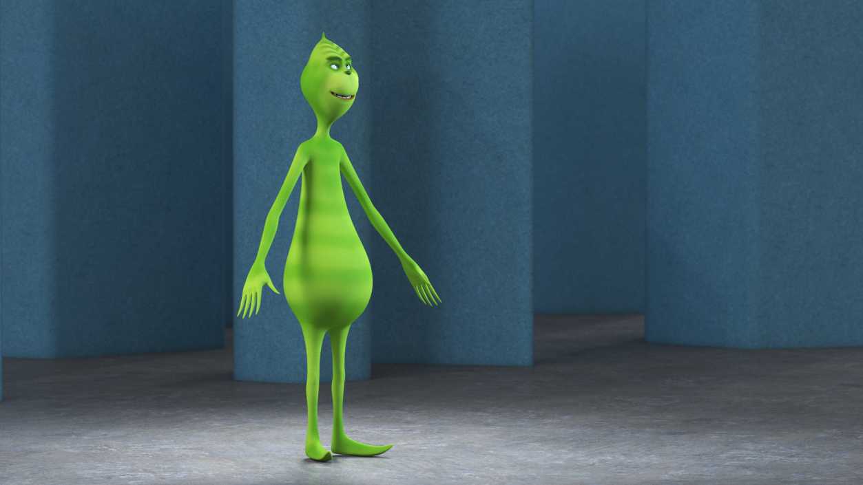 3D Cartoon Grinch Character T-Pose