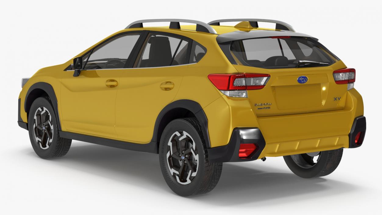 3D 2020 Subaru XV Hybrid Crossover Yellow model