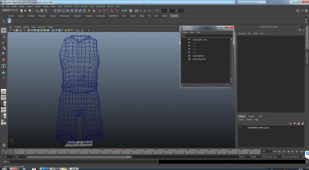 3D Basketball Uniform model