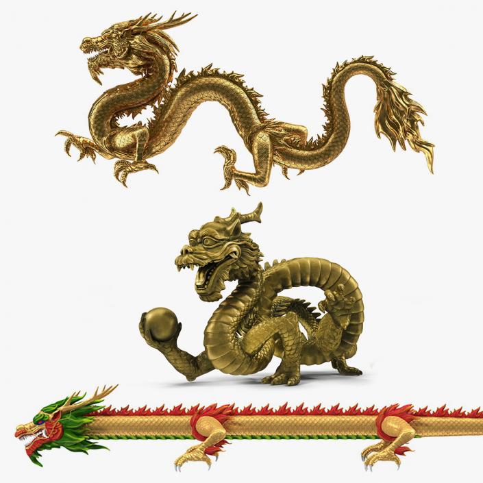 3D Chinese Dragons Collection 2 model