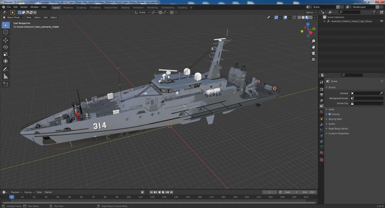 3D Australian Defence Vessel Cape Otway