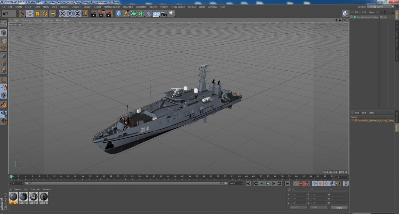 3D Australian Defence Vessel Cape Otway