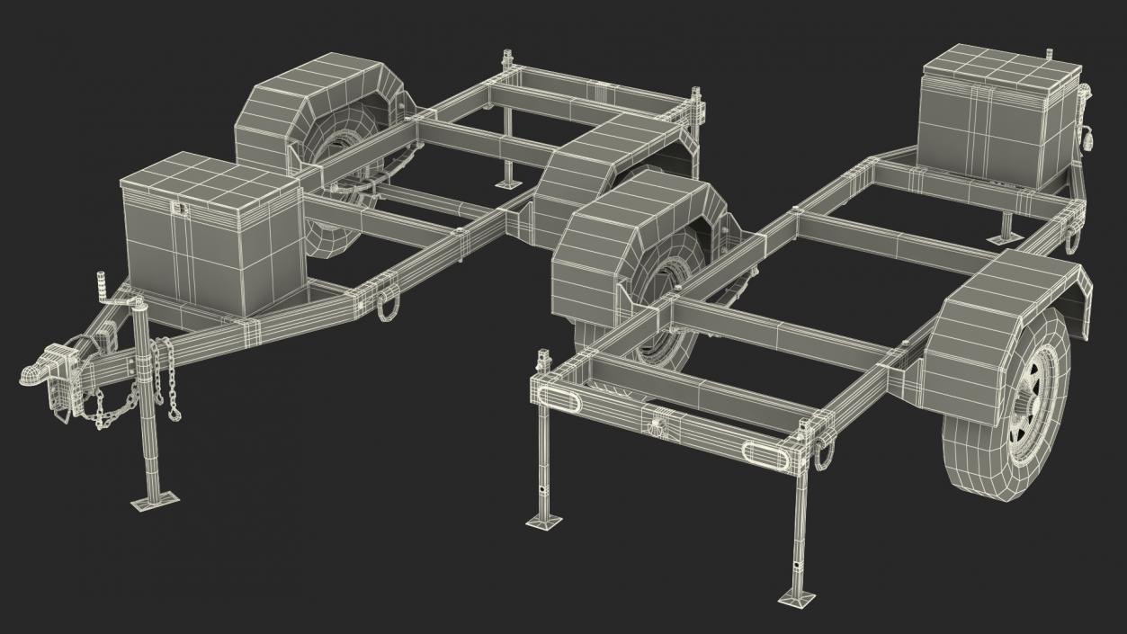 3D Heavy Duty 2 Wheel Trailer