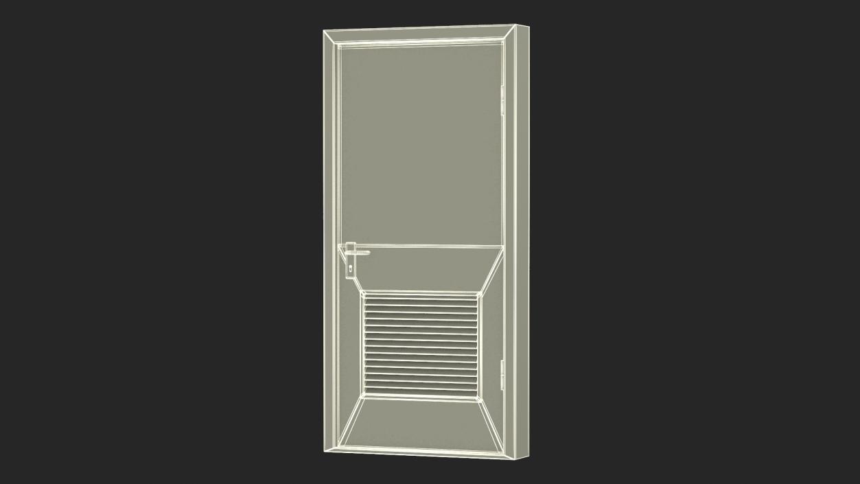 3D model Grey Fire Exit Doors with Panic Bar