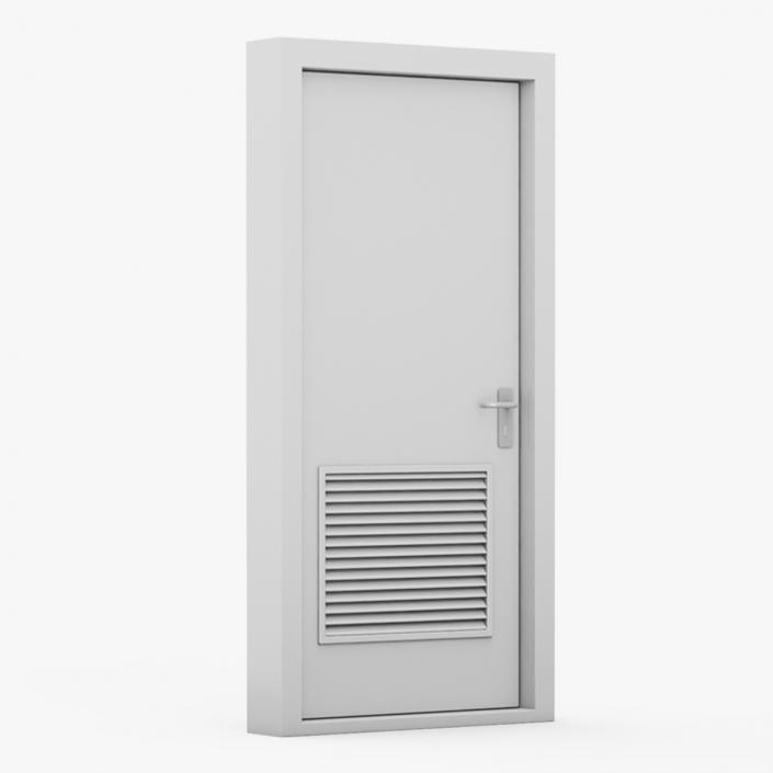 3D model Grey Fire Exit Doors with Panic Bar