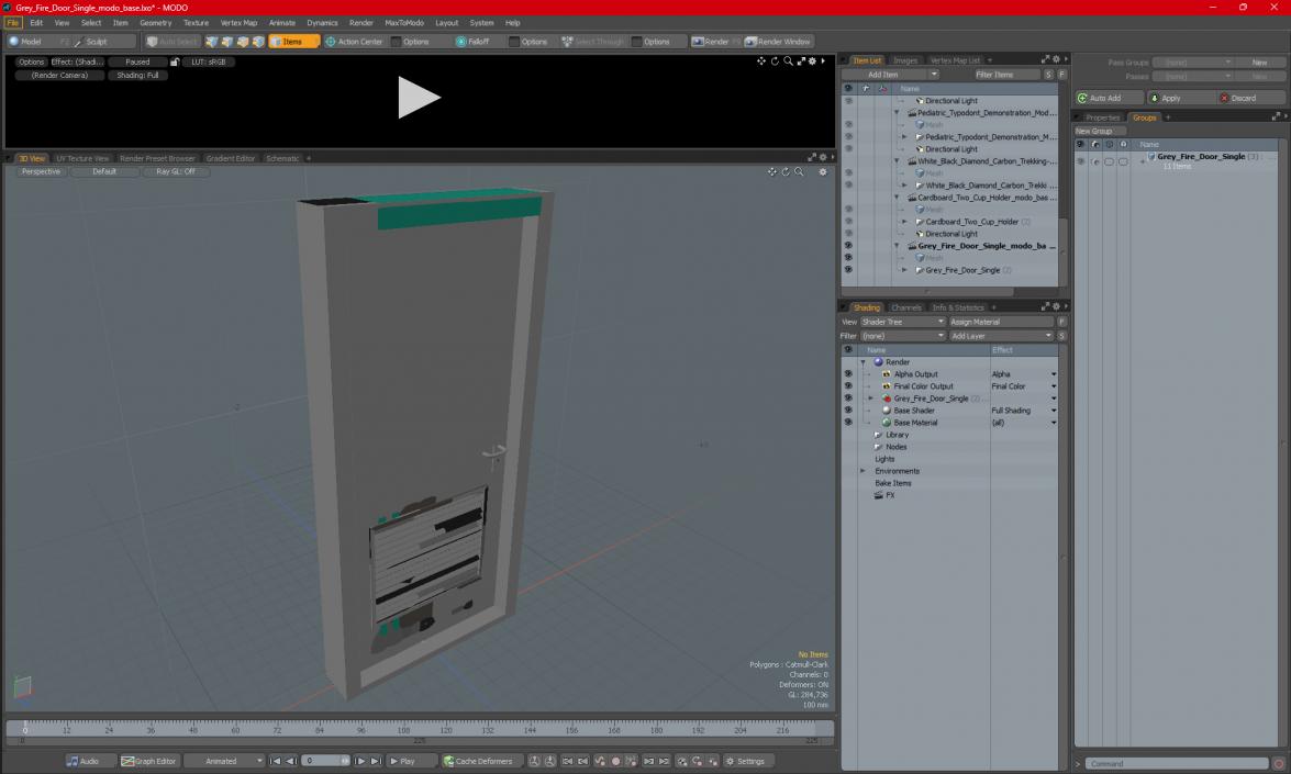 3D model Grey Fire Exit Doors with Panic Bar