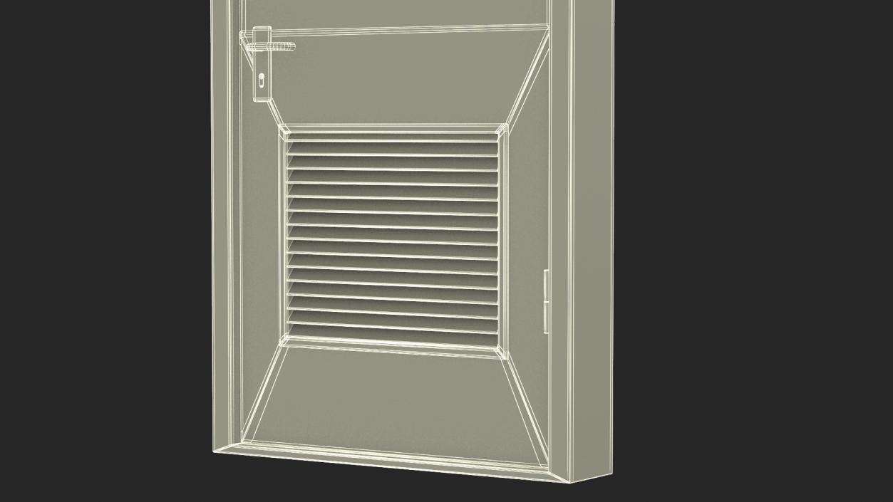 3D model Grey Fire Exit Doors with Panic Bar