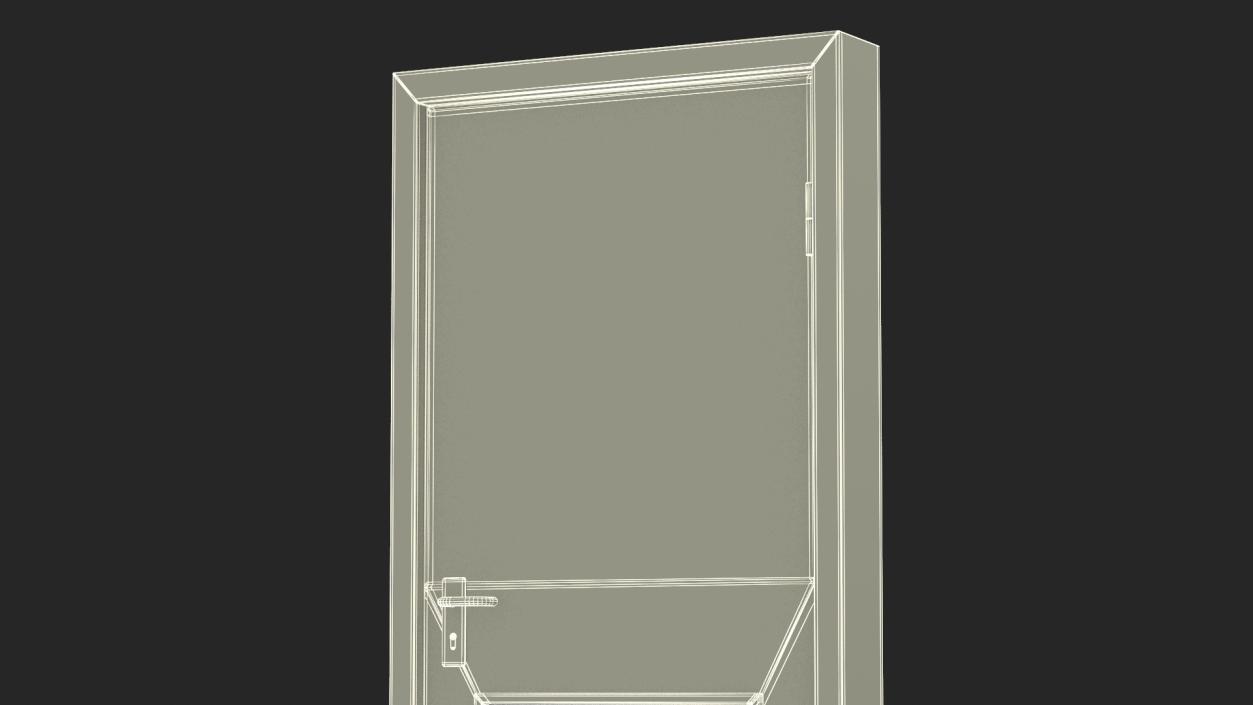 3D model Grey Fire Exit Doors with Panic Bar