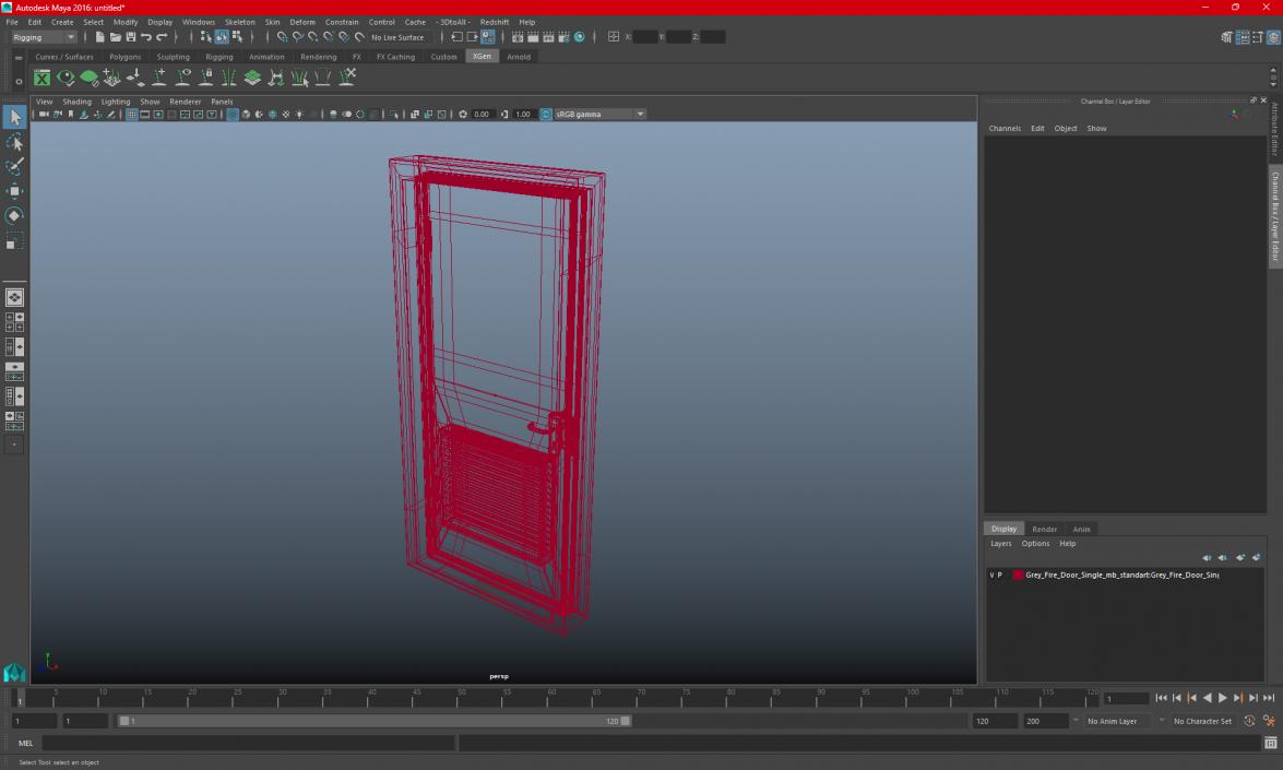 3D model Grey Fire Exit Doors with Panic Bar