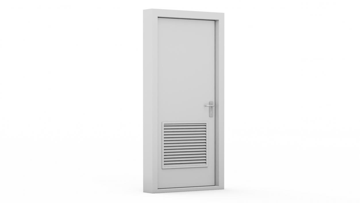 3D model Grey Fire Exit Doors with Panic Bar