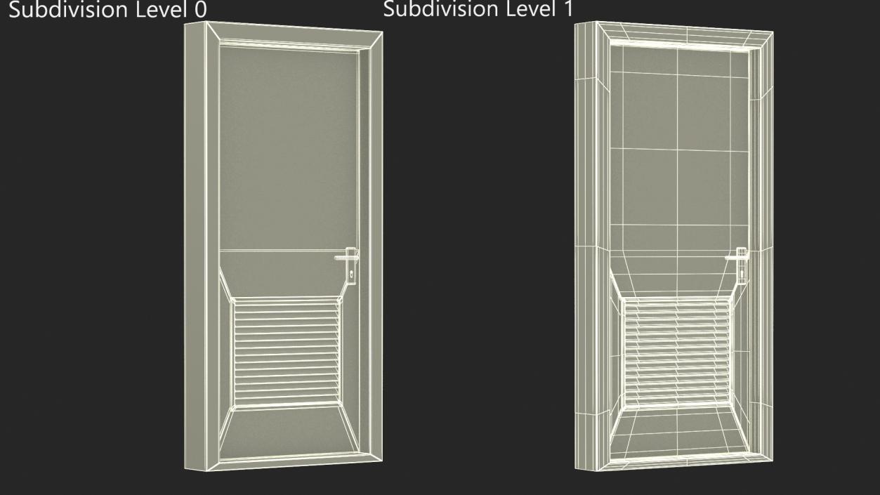 3D model Grey Fire Exit Doors with Panic Bar