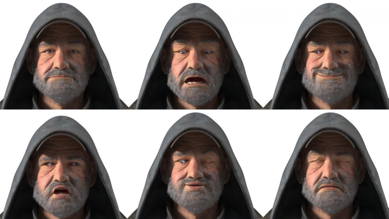 Rigged Homeless Woman and Old Man Collection 3D model