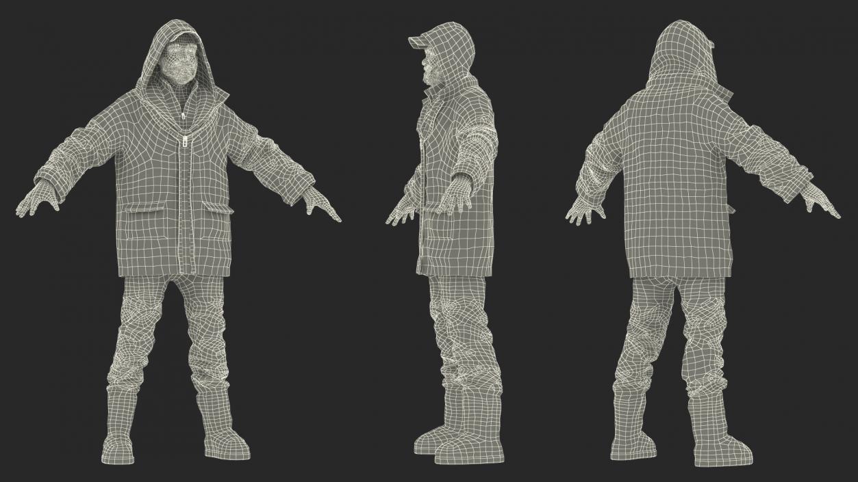 Rigged Homeless Woman and Old Man Collection 3D model