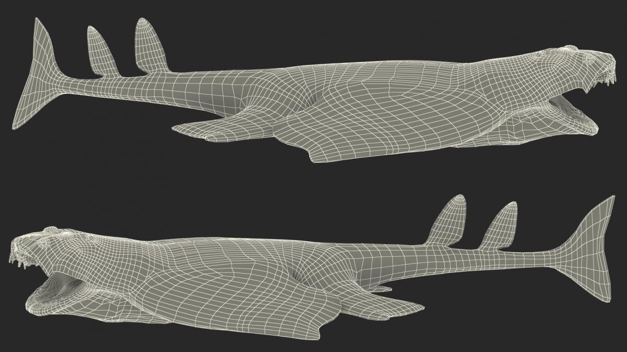 3D Angel Shark Attack Pose model