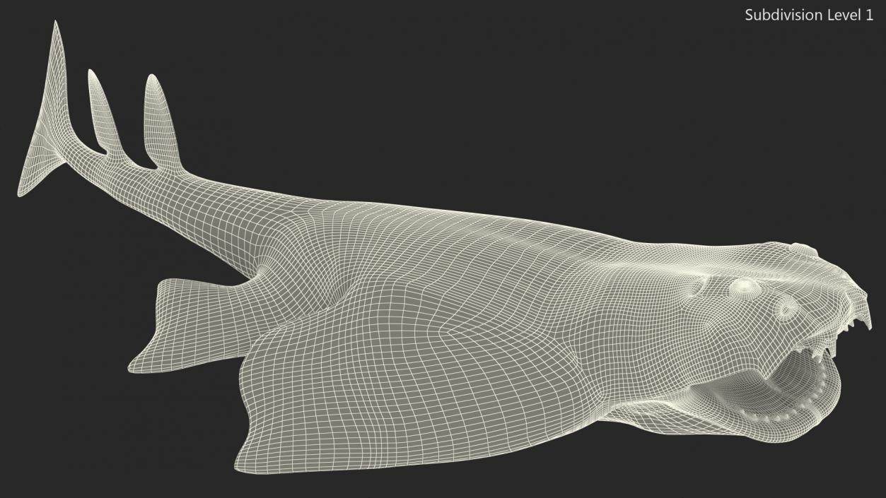 3D Angel Shark Attack Pose model