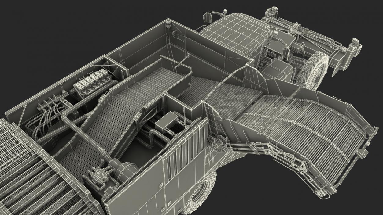 3D model Dewulf Enduro 4-Row Harvester Dirty