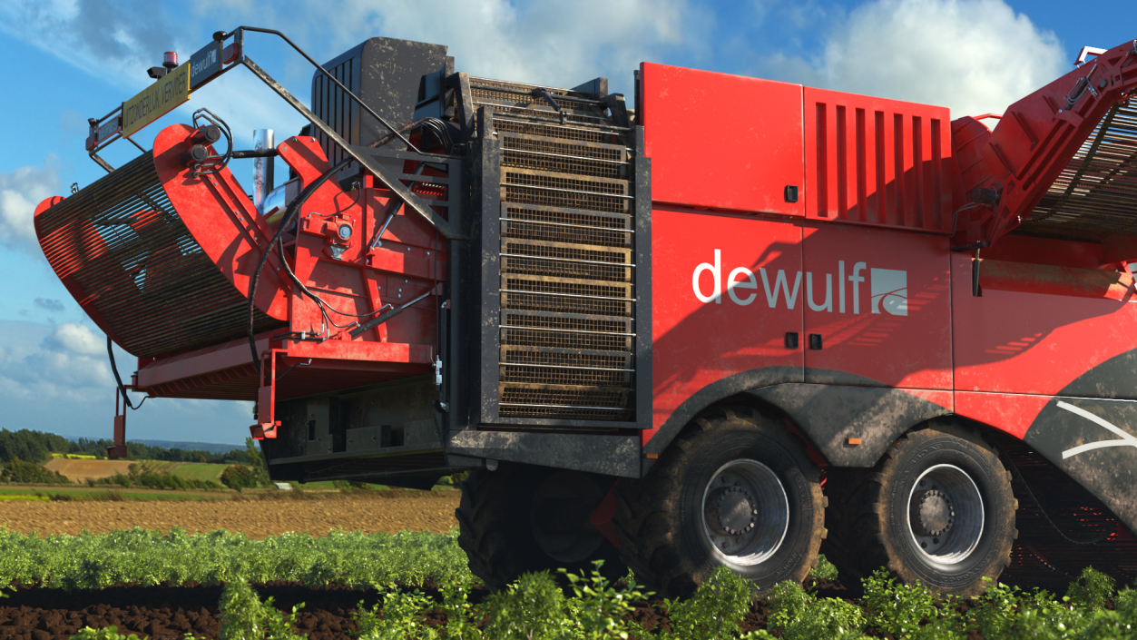 3D model Dewulf Enduro 4-Row Harvester Dirty