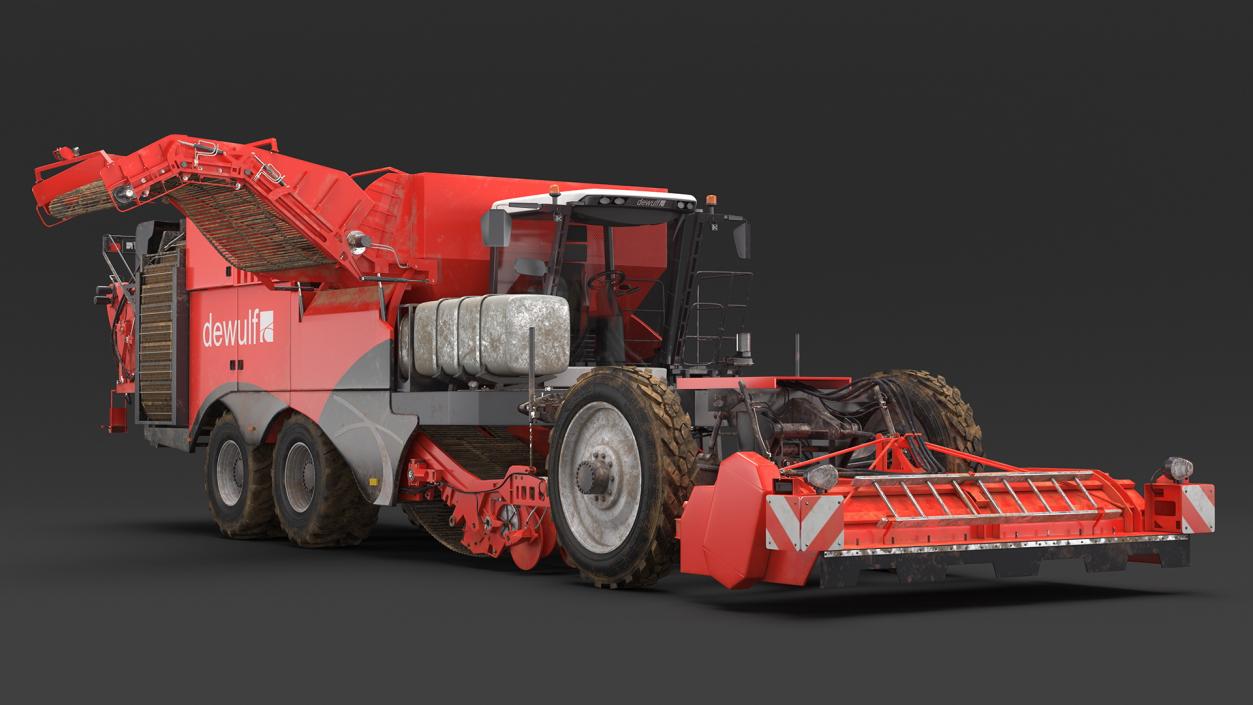 3D model Dewulf Enduro 4-Row Harvester Dirty