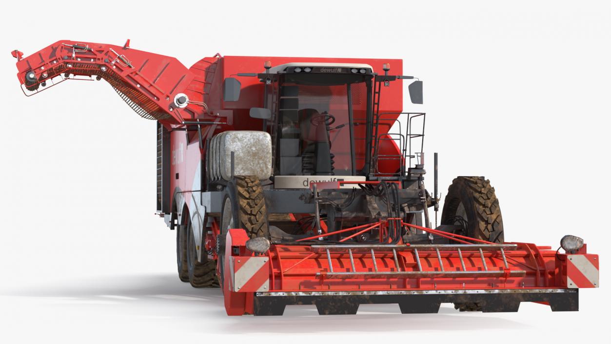 3D model Dewulf Enduro 4-Row Harvester Dirty