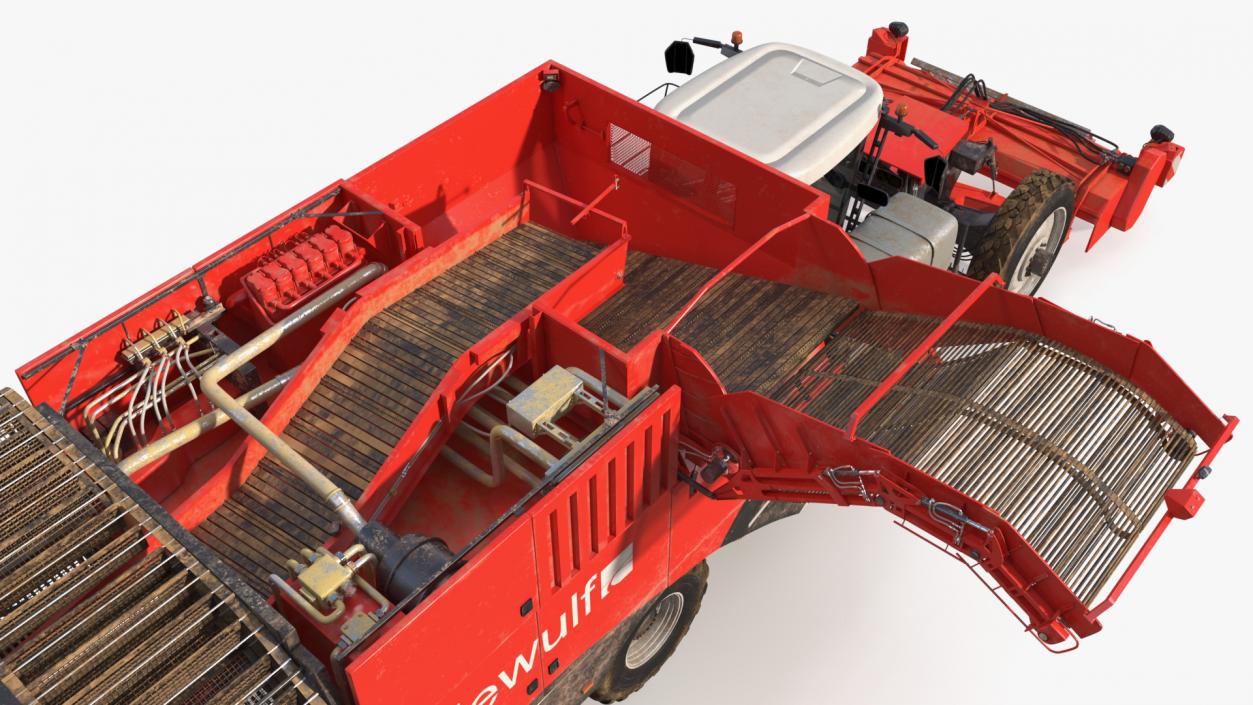 3D model Dewulf Enduro 4-Row Harvester Dirty