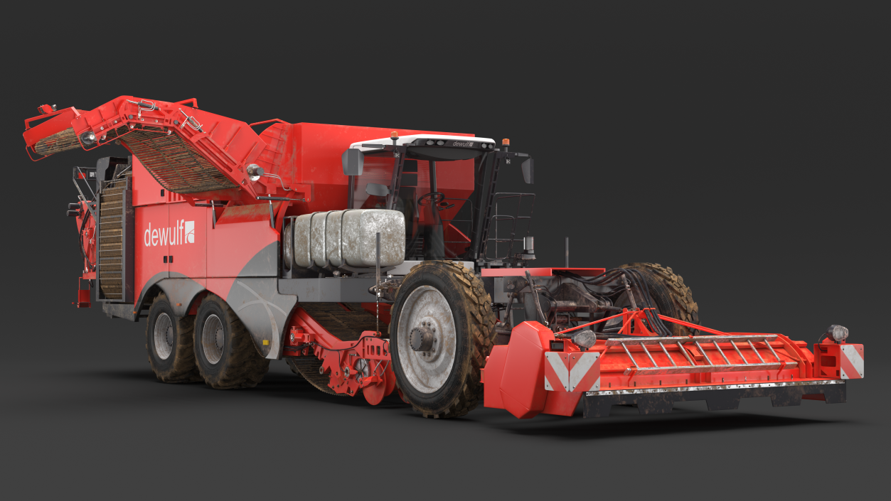 3D model Dewulf Enduro 4-Row Harvester Dirty