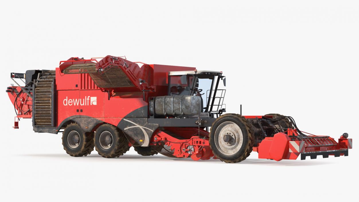 3D model Dewulf Enduro 4-Row Harvester Dirty