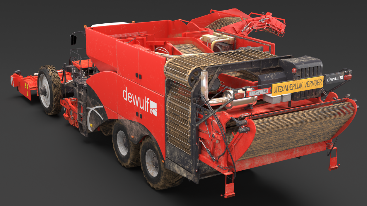 3D model Dewulf Enduro 4-Row Harvester Dirty