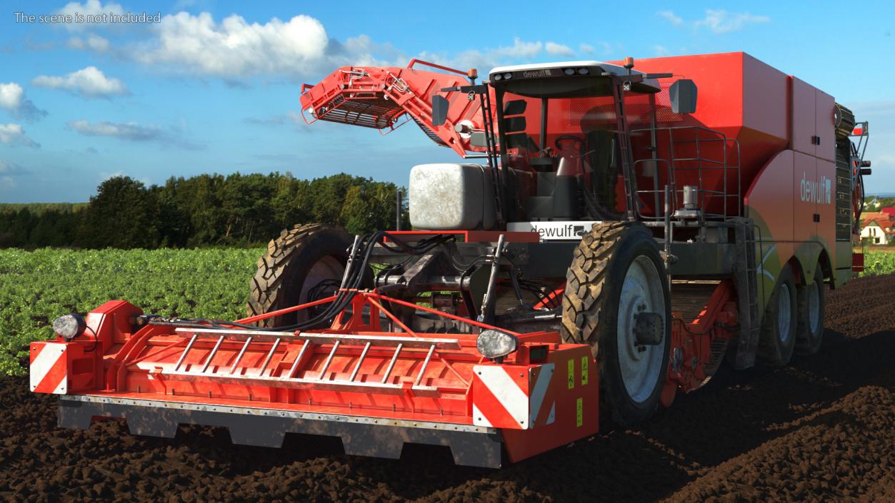 3D model Dewulf Enduro 4-Row Harvester Dirty