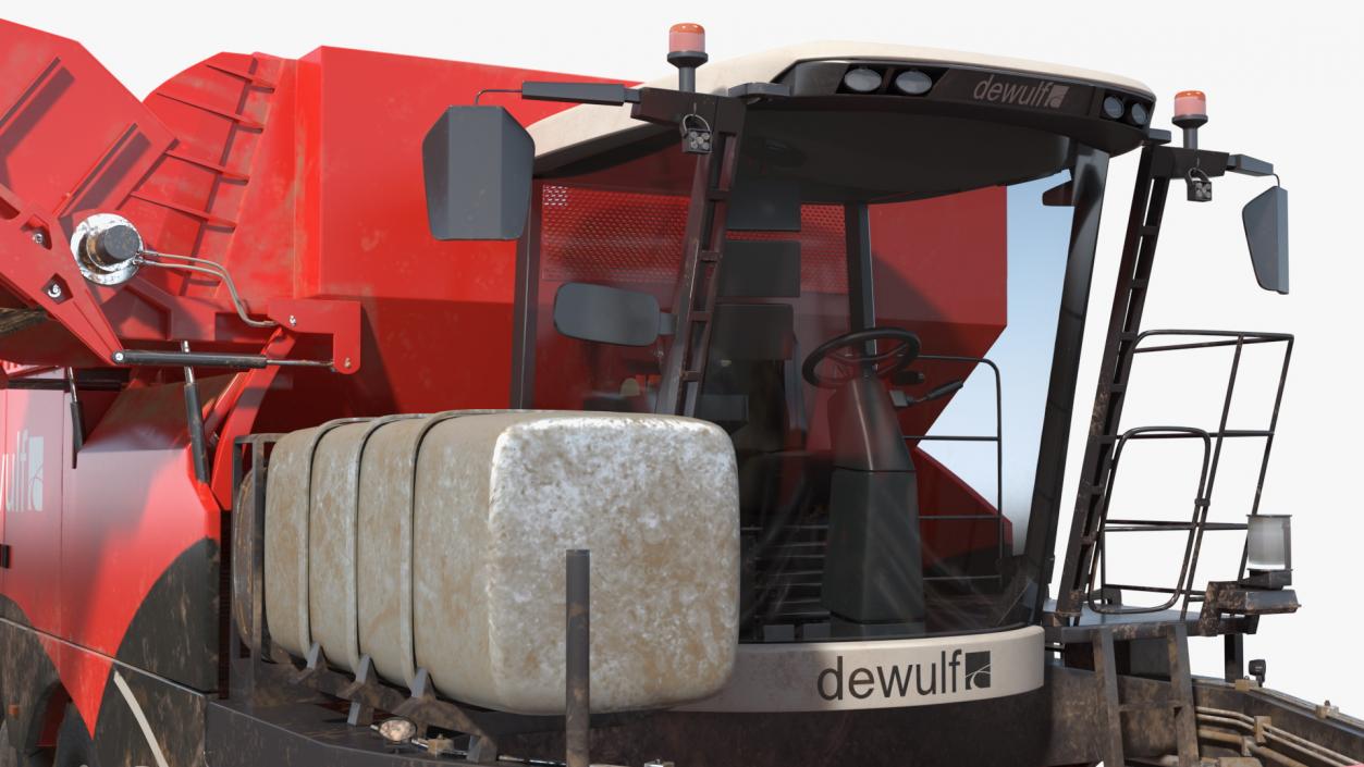 3D model Dewulf Enduro 4-Row Harvester Dirty