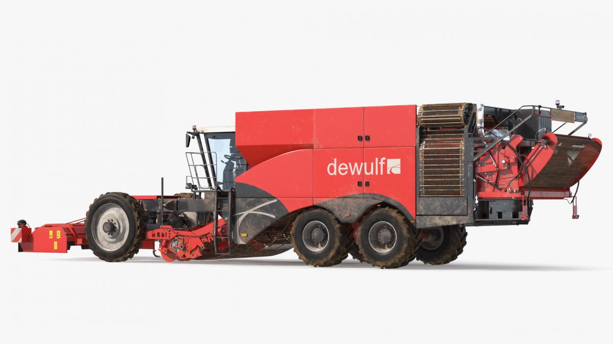 3D model Dewulf Enduro 4-Row Harvester Dirty