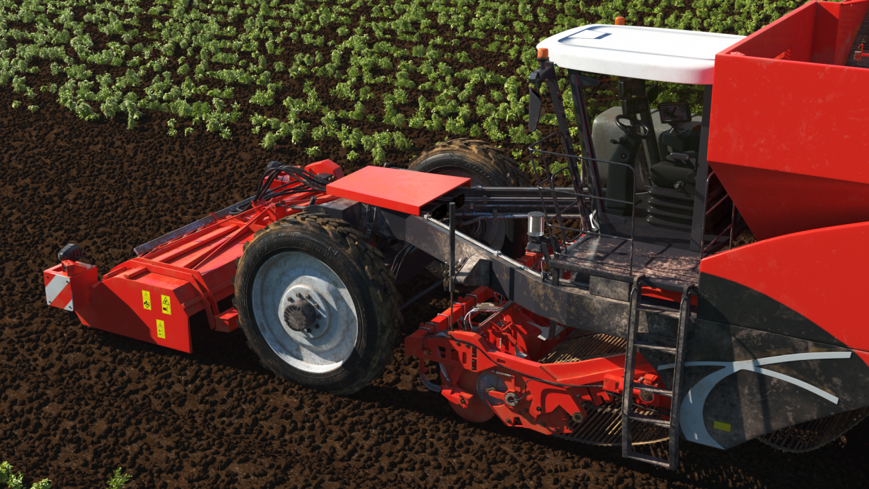 3D model Dewulf Enduro 4-Row Harvester Dirty