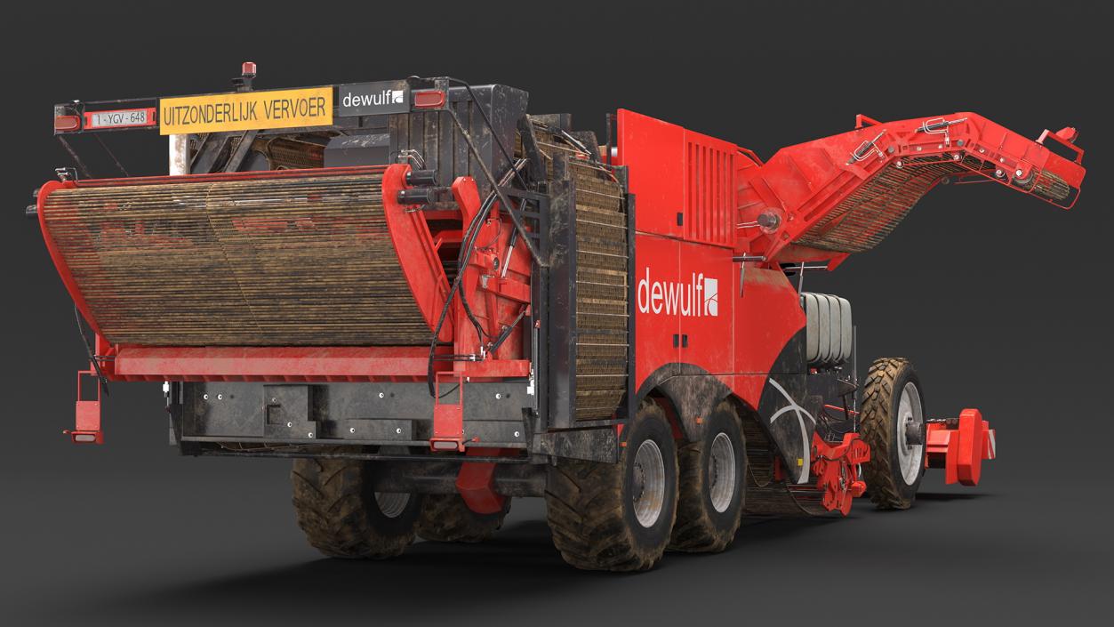 3D model Dewulf Enduro 4-Row Harvester Dirty