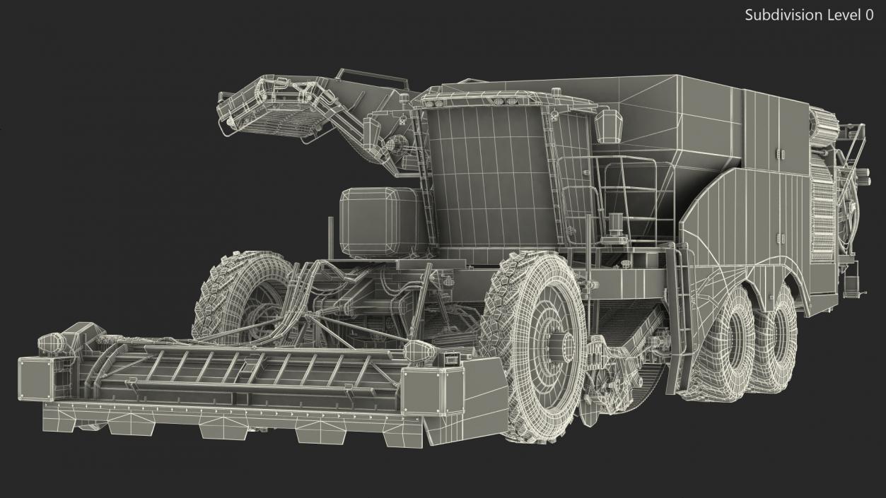 3D model Dewulf Enduro 4-Row Harvester Dirty