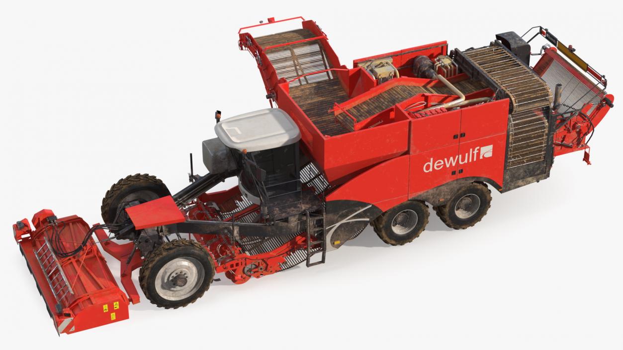 3D model Dewulf Enduro 4-Row Harvester Dirty