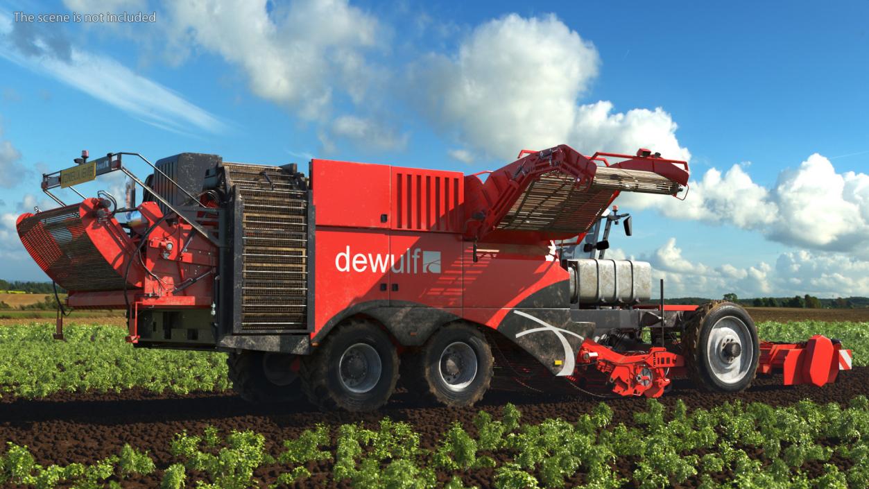 3D model Dewulf Enduro 4-Row Harvester Dirty