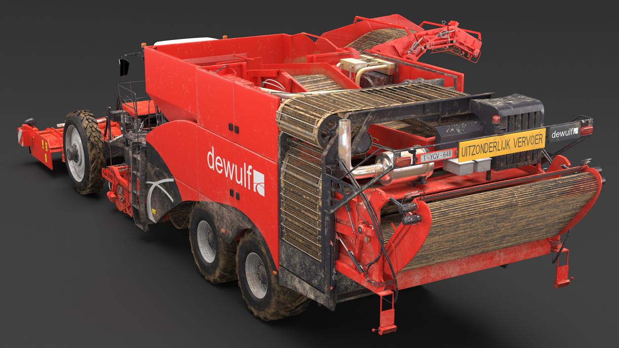 3D model Dewulf Enduro 4-Row Harvester Dirty