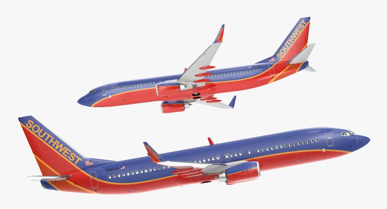 Boeing 737-800 with Interior Southwest Airlines 3D