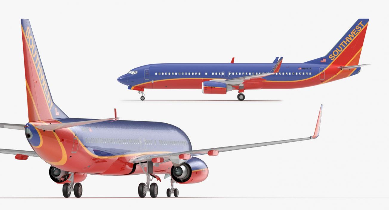 Boeing 737-800 with Interior Southwest Airlines 3D