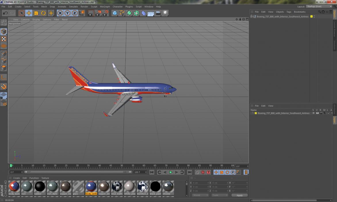 Boeing 737-800 with Interior Southwest Airlines 3D