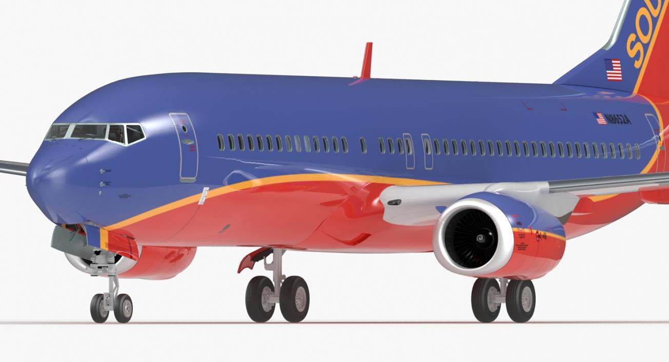 Boeing 737-800 with Interior Southwest Airlines 3D