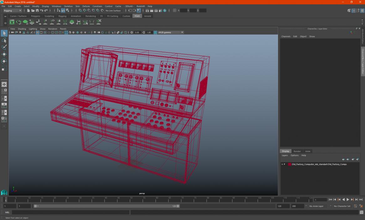 3D model Old Factory Computer