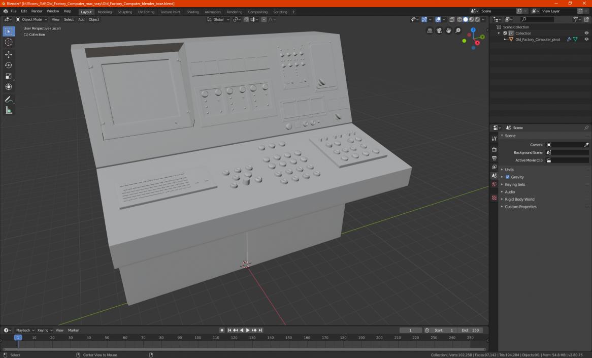 3D model Old Factory Computer