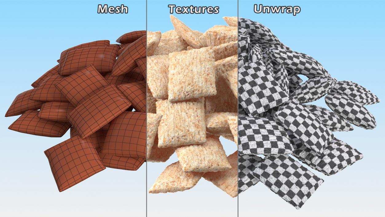 Pile of Breakfast Cereal Pads 3D model