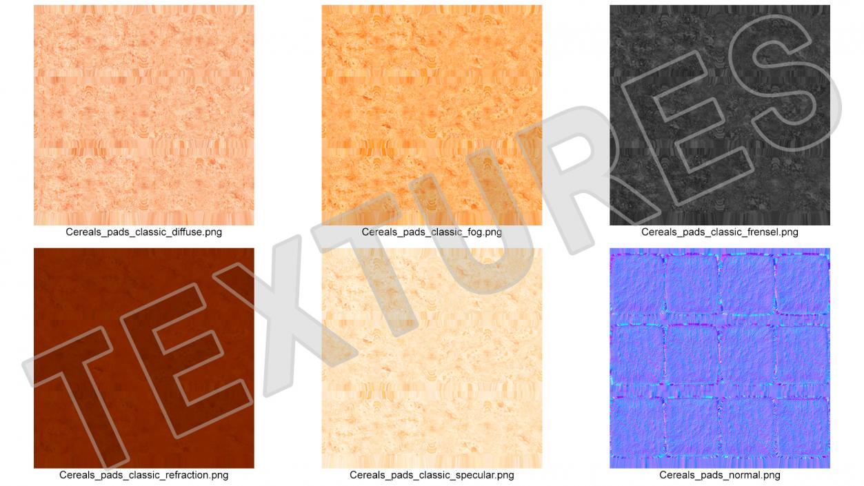 Pile of Breakfast Cereal Pads 3D model